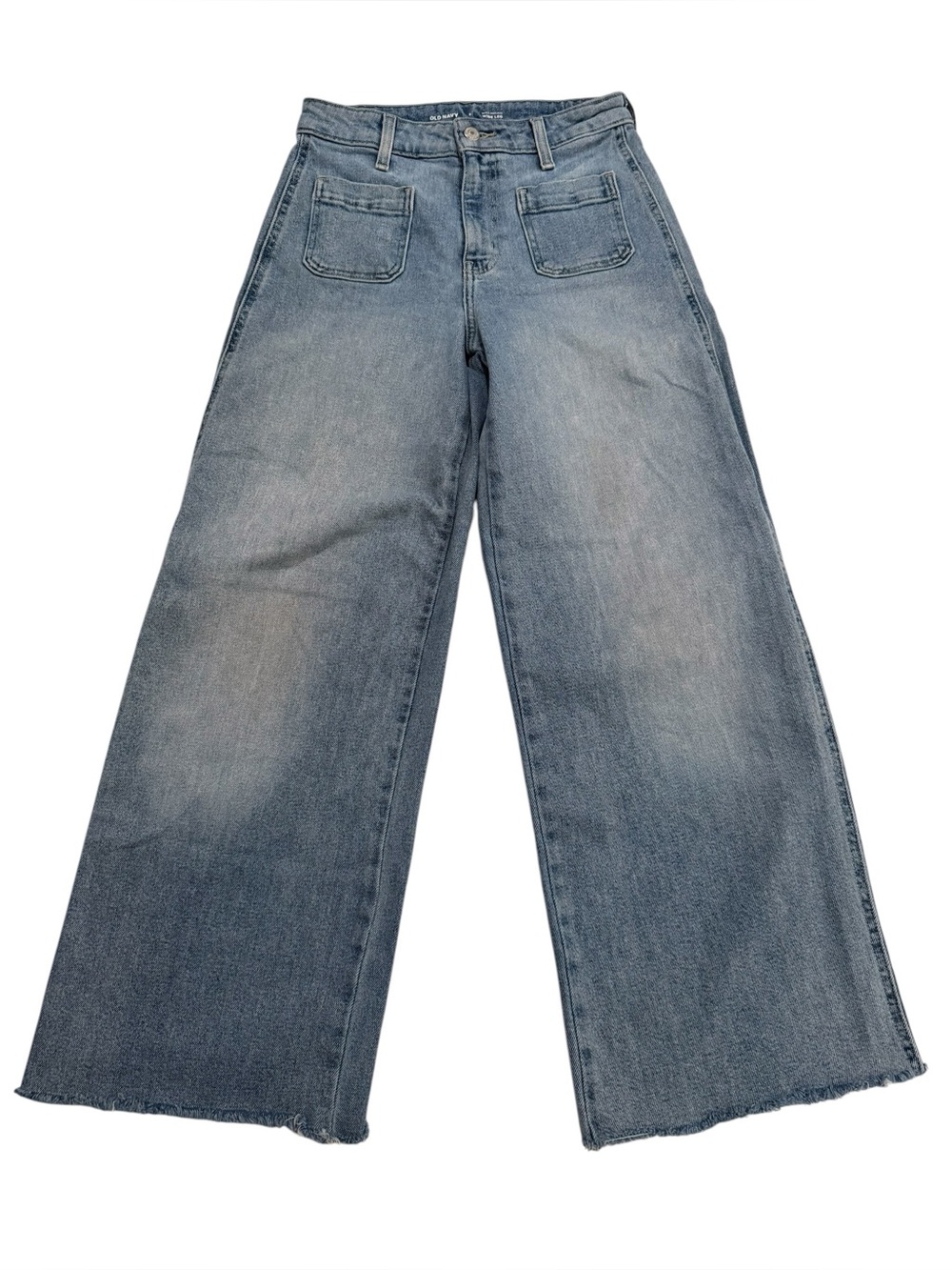 Old Navy Extra High Rise Trouser Wide Leg Jeans Perry Wash Sz 2